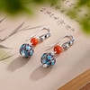子佩集S925银【雀舞吉祥】耳环【ES00728】纯银孔雀南红珐琅彩2507 商品缩略图3