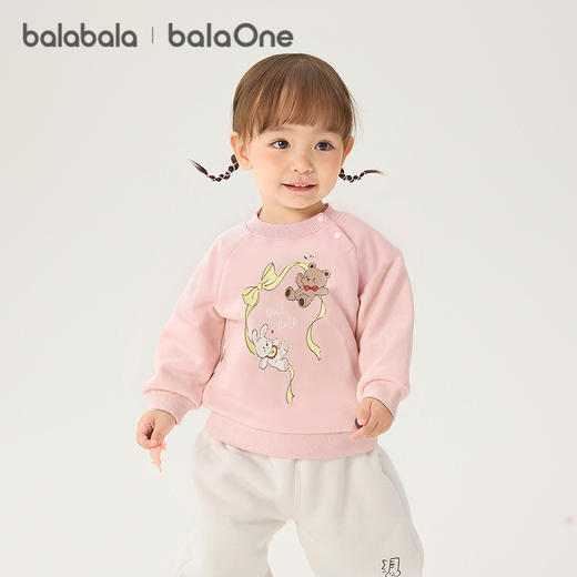 巴拉巴拉balaOne童装儿童卫衣宝宝2025新款冬装加绒休闲印花上衣 商品图1