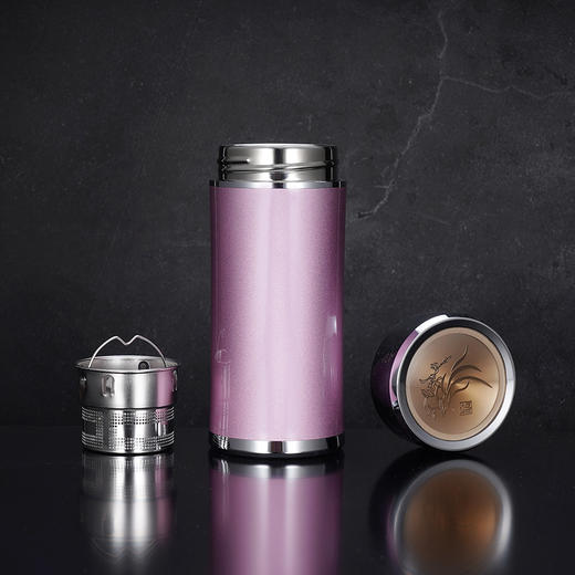 子佩集S999银【清风兰影】泡茶杯【DDY001】纯银泡茶杯-粉色2507 商品图2