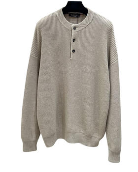 男款羊毛亨利长袖针织毛衣015