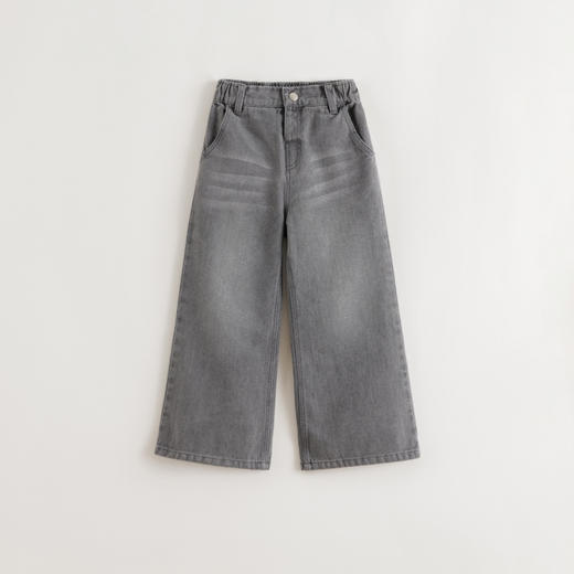 马克珍妮女童云感纯棉牛仔微喇裤2025年秋装新款551386 商品图2