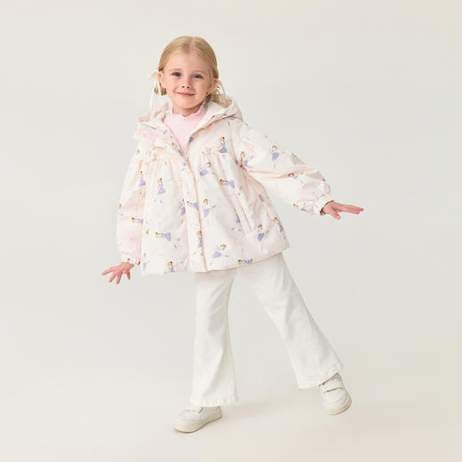 【无氟防泼水】马克珍妮女童芭蕾女孩花苞连帽棉服秋冬新款551576 商品图3