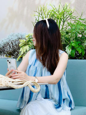 【百图lulu定制】【潮汐衬衫】水墨画渲染  蓝白条  无袖衬衫