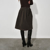 NUTH复古拼接半身裙双腰头中长款a字伞裙女 棕咖色 商品缩略图7