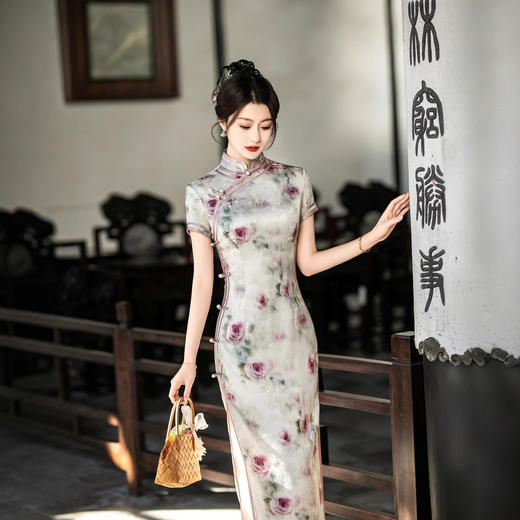 日常高档修身长款，民国风年轻款旗袍LJX-7794 商品图1