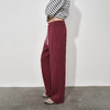 NUTH 可束脚直筒卫裤基础款宽松抽绳休闲裤女 花灰色/勃艮第红 商品缩略图5