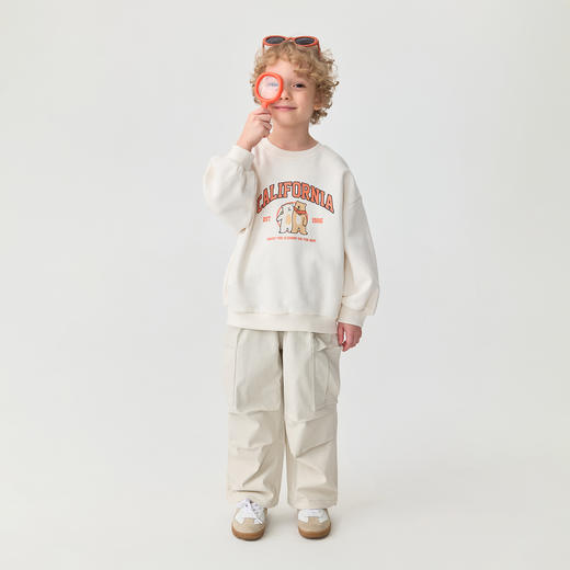 马克珍妮男童字母小熊软糯卫衣2025年秋装新款551132 商品图2