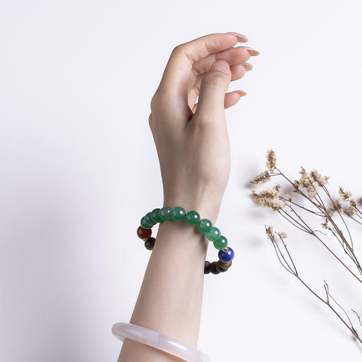 xy0518沉香+南红青金非洲翠手串 商品图10