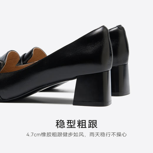 【细腻羊皮】星期六气质方头晶扣粗跟乐福SSD3111049 商品图13