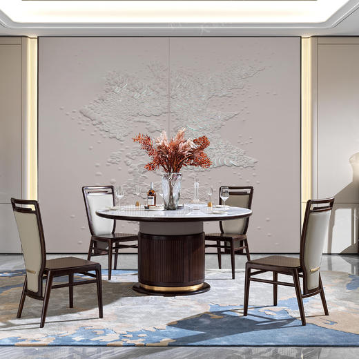 【新中式-圆餐桌KD-Y-T7008】黑檀/餐厅/圆餐桌 商品图2