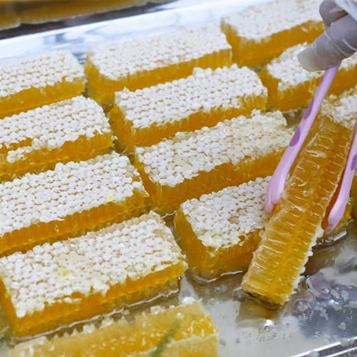 【农家自产❗️整张切割蜂巢蜜】蜜蜂采集荆条花蜜而成，产量稀缺，深山放养 无污染，远离城市的喧闹，农家自产嚼着吃土蜂蜜巢块，蜂巢蜜槽蜂窝盒装巢蜜L 商品图2