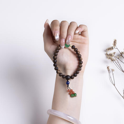 xy0515沉香+非洲翠碧玉南红手持手串 商品图7