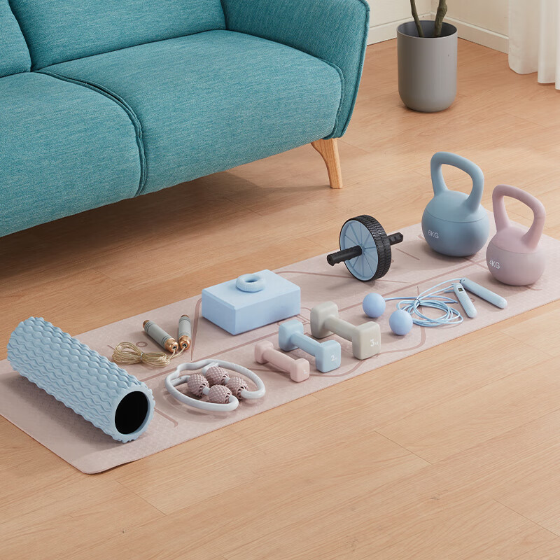  家用健身便携瑜伽器材哑铃跳绳握力器按摩捶