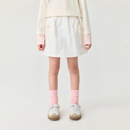 马克珍妮女童甜美蝴蝶结牛仔半身裙儿童短裙2025年秋装新款551387 商品图1