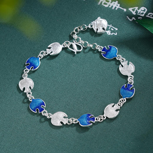 子佩集S990银【和平颂鸽】手链【DSSL003】纯银花丝珐琅彩原创作品2507 商品图5