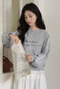 鹿向南「松廓藏懒」灰色字母卫衣女秋季新款漂亮独特小众短款上衣 商品缩略图3