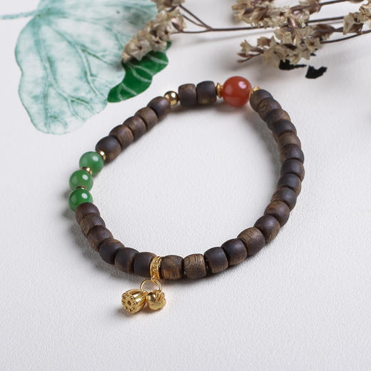 xy0517沉香+碧玉南红莲蓬子手串 商品图2