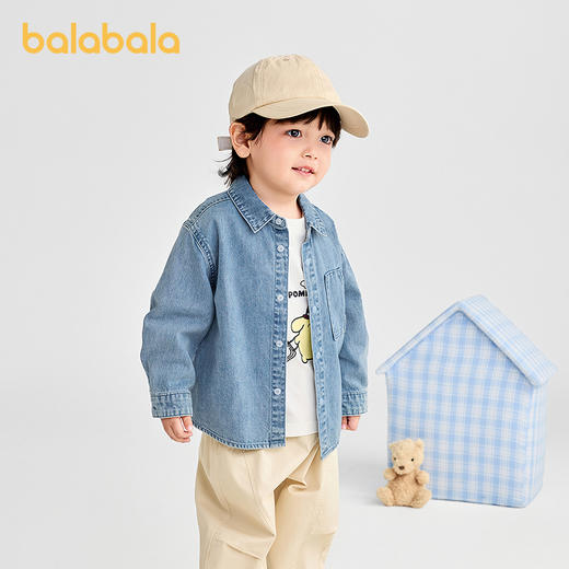 【商场同款】巴拉巴拉宝宝衬衫长袖牛仔外套男童上衣2025新款秋装 商品图2