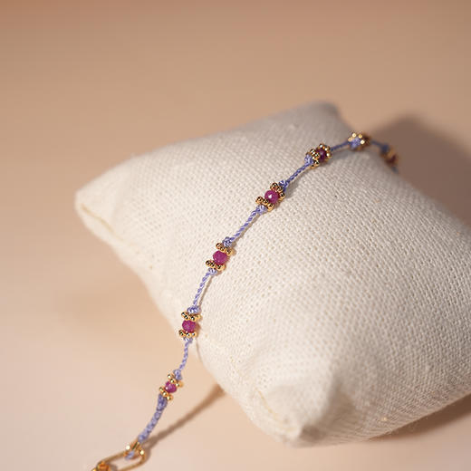 订购8周到｜Tityaravy-LOTUS-红宝石 蓝紫绳 手链［法国设计师］ 商品图1