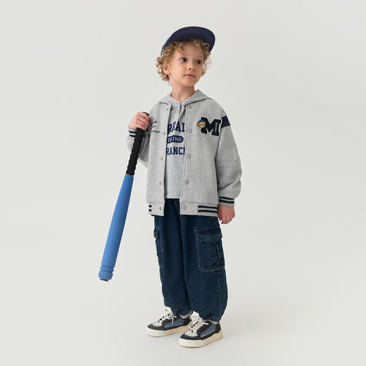 马克珍妮男童复古学院棒球服外套2025年秋装新款551155 商品图1