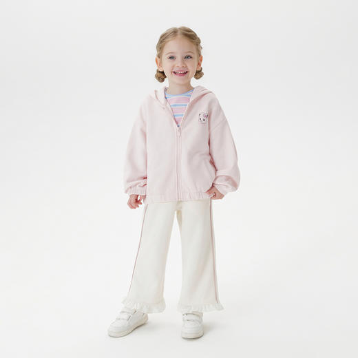 马克珍妮女童花边蝴蝶结柔软微喇裤2025年秋装新款551319 商品图2