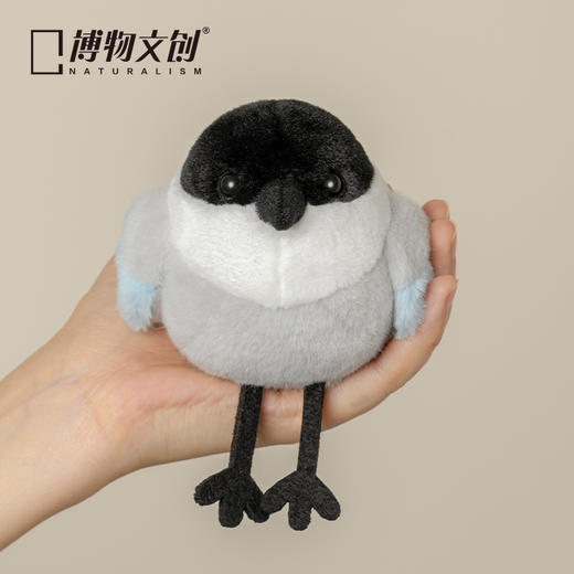 博物文创 啾儿系列第三弹 灰喜鹊 可发声小鸟球啾啾呆萌可爱节日礼物书包挂件 商品图4