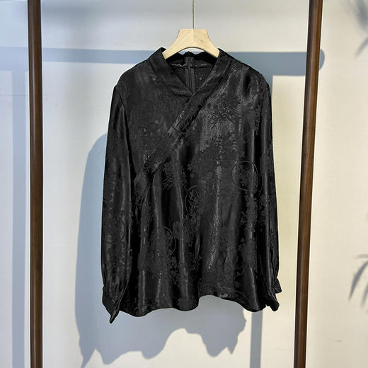 2024春季新款交叠领中式复古上衣国风小衫衬衫R230487 商品图5