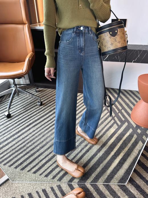 满分版型！高腰直筒花边牛仔裤女2025早秋新显瘦弹力九分烟管裤女款！ 商品图4