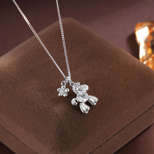 子佩集S925银【马上有钱】套链【YL-8016101】纯银时尚马上有钱花项链2507 商品图3