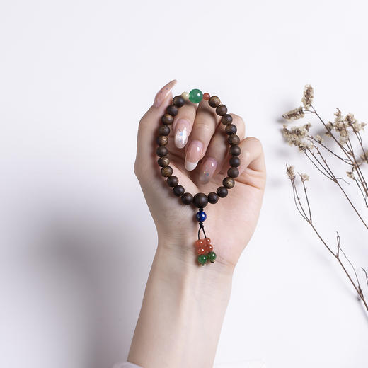 xy0515沉香+非洲翠碧玉南红手持手串 商品图8