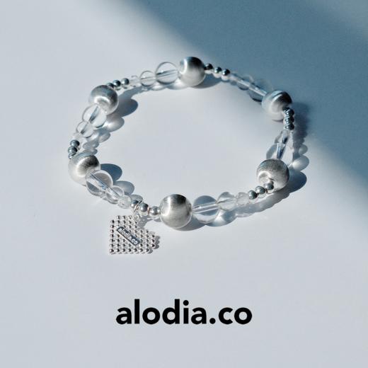 【夏季新款】alodia.co 品牌直发 滢语琉光白水晶手链 925银猫眼珠设计款天然水晶手串小众弹力绳 商品图1