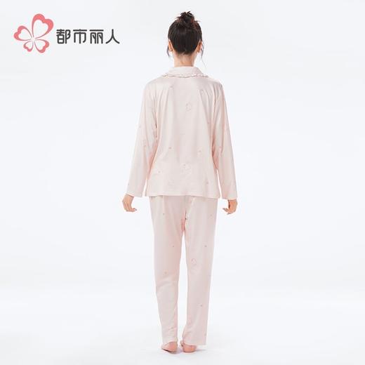 都市丽人女装仿棉磨毛牛奶丝睡衣女士家居服长袖长裤牛奶丝套装LH 商品图3