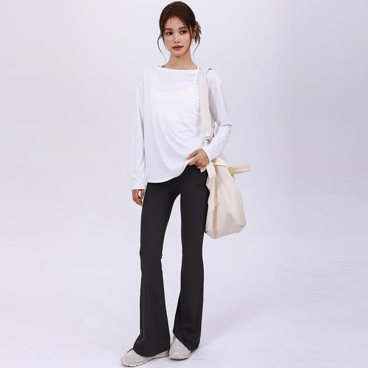 【限时秒】YOGACODE【火树银花系列】新款莫代尔运动罩衫女长袖两侧开叉宽松透气瑜伽服罩衫DWT125588 商品图3