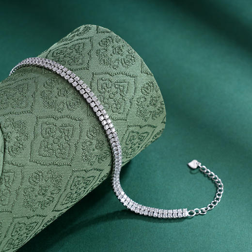 子佩集S925银【清辉静扬】手链【SL070533】纯银时尚双排锆石2507 商品图1