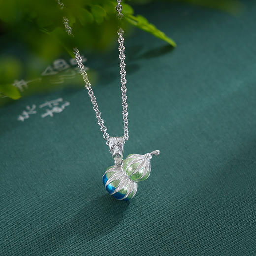 子佩集S990银【彩韵葫芦】套链【MXTL031】纯银花丝珐琅彩项链2507 商品图3