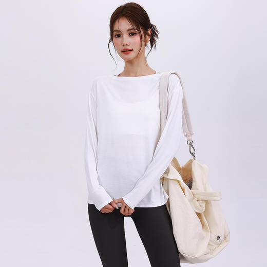 【限时秒】YOGACODE【火树银花系列】新款莫代尔运动罩衫女长袖两侧开叉宽松透气瑜伽服罩衫DWT125588 商品图2