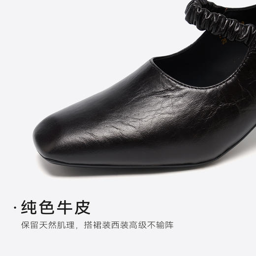 【精选牛皮】星期六复古褶皱感粗跟玛丽珍SSD3111059 商品图11