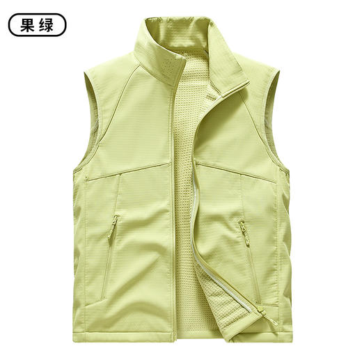 百媚生 轻量化马甲防水防风软壳纯色立领男女跑步运动坎肩2888 商品图8