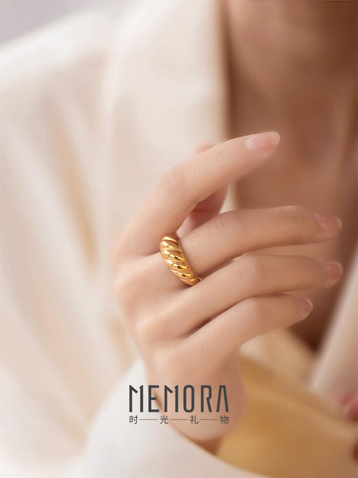 【任选3件599元】「焦糖可颂」牛角包戒指 S925银戒指时尚ins风手饰MEMORA诗普琳YRE00101（线上专供） 商品图2