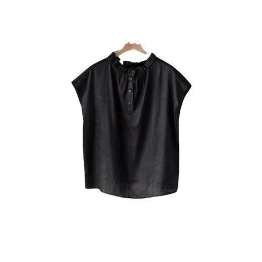 丁摩 真丝香云纱老料坎肩上衣女新款重磅高级感桑蚕丝气质无袖小衫5ZF-17171 商品图4