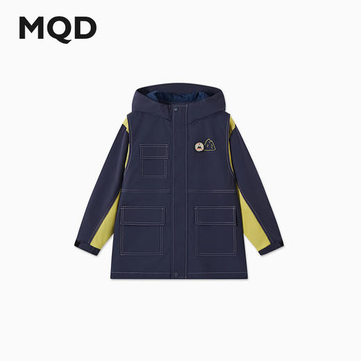 【MQD】男女大童秋季户外露营撞色工装风衣外套 商品图0