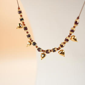 订购8周到｜Tityaravy-DIL 5-石榴石 5颗爱心 吊坠 项链［法国设计师］