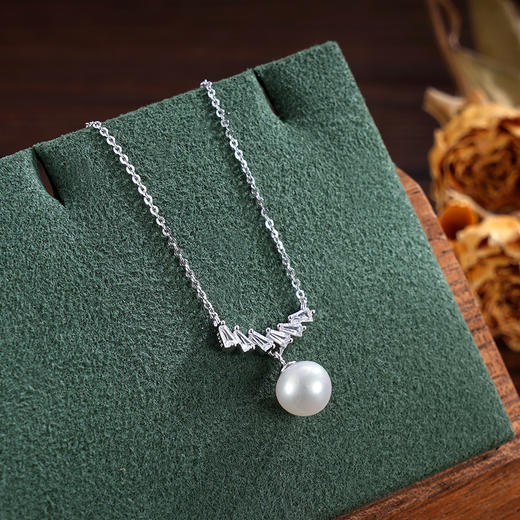 子佩集S925珍珠套链【YL-7774】纯银项链珍珠单排锆石2507 商品图2