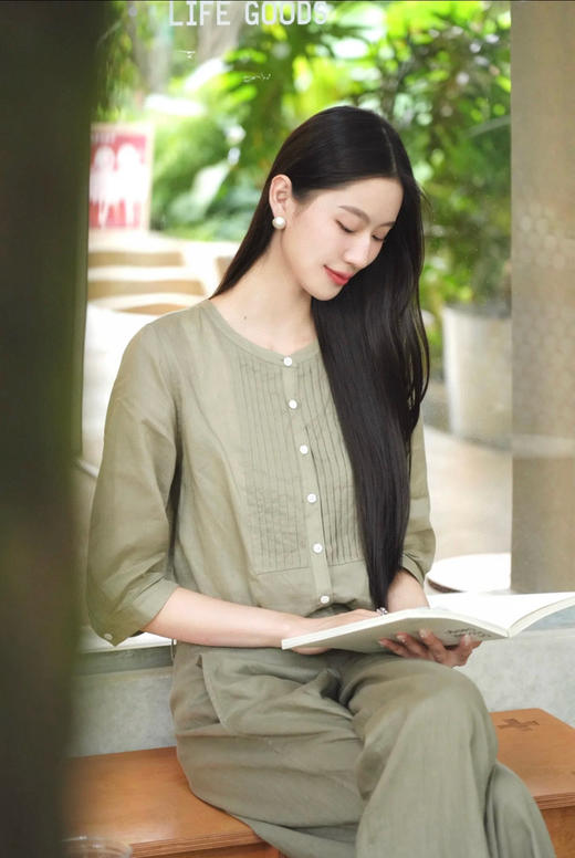 811-1 小禾三色苎麻小衬衫 商品图0