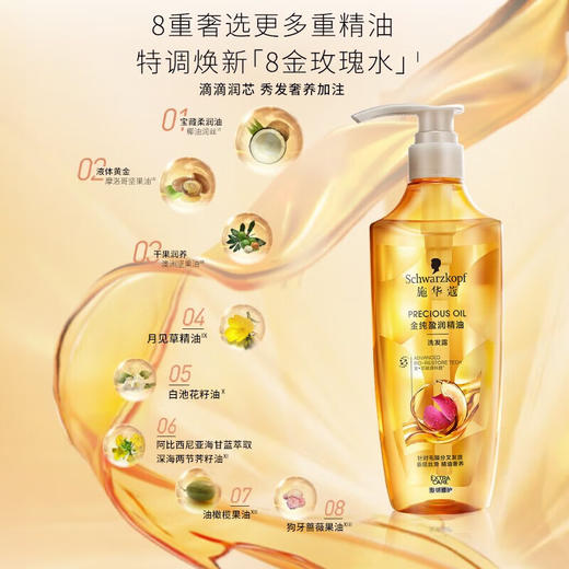 施华蔻金纯盈润精油洗发露400ml+60ml旅行装（香型随机） 商品图5