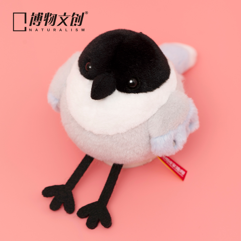 博物文创 啾儿系列第三弹 灰喜鹊 可发声小鸟球啾啾呆萌可爱节日礼物书包挂件