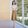 IWY/气质米杏色长袖衬衫套裙女正式场合接待职业装衬衣半裙套装24B591+25S789 商品缩略图1