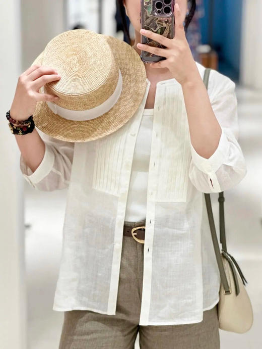 811-1 小禾三色苎麻小衬衫 商品图5