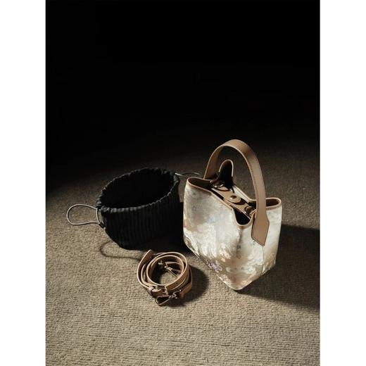 丁摩 宋锦手提包新中式国风旗袍包水桶包牛皮包单肩手提斜挎包5ZF-2127 商品图1