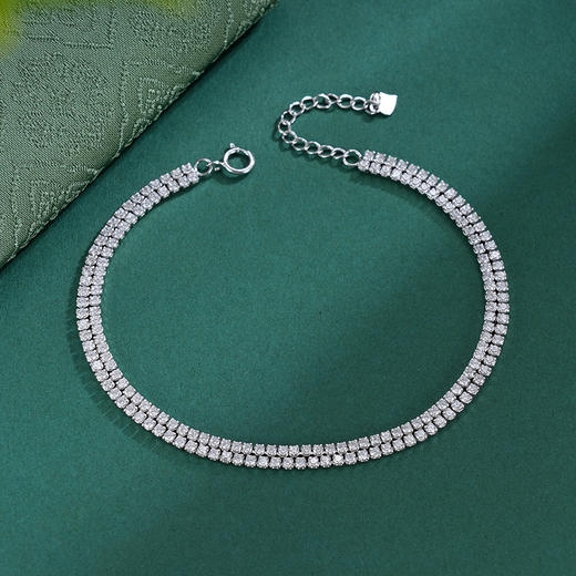 子佩集S925银【清辉静扬】手链【SL070533】纯银时尚双排锆石2507 商品图6